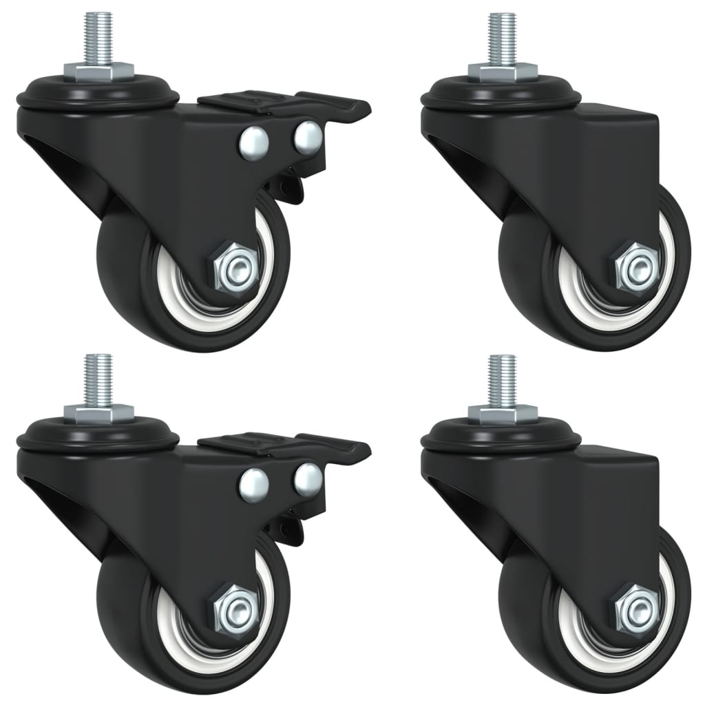 Caster Wheels 4 pcs Black 35 mm Iron