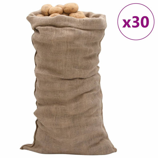 Jute Sacks 30 pcs 65x135 cm 100% Jute 220 gsm