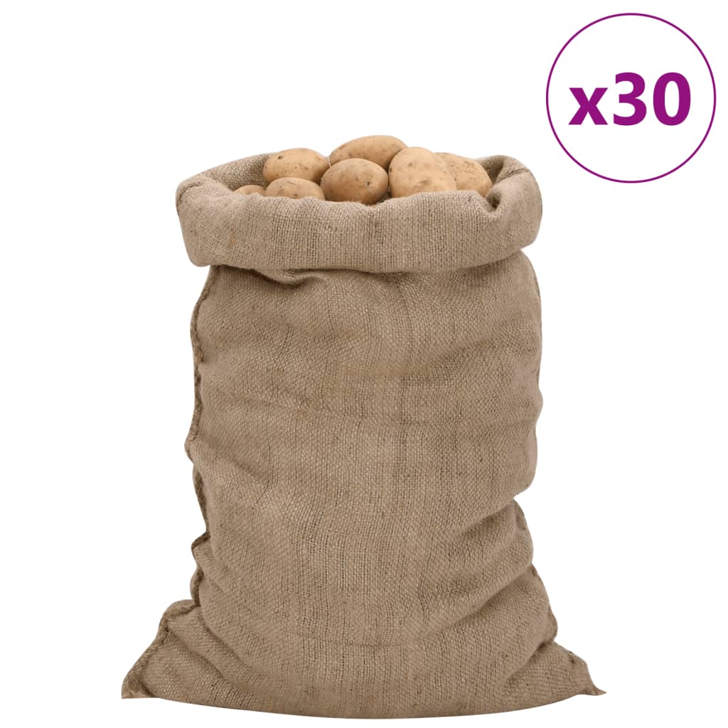 Jute Sacks 30 pcs 60x105 cm 100% Jute 340 gsm