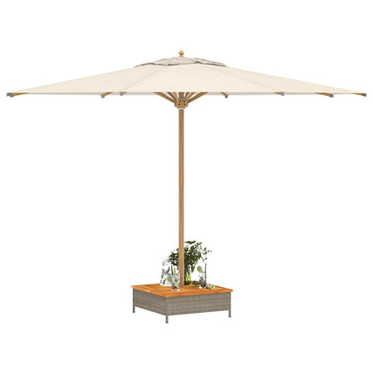 Parasol Base Cover Grey 70x70x25 cm Poly Rattan and Acacia