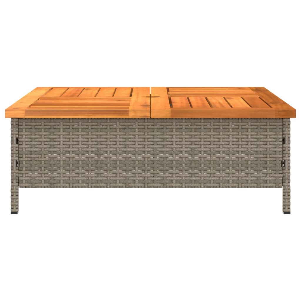 Parasol Base Cover Grey 70x70x25 cm Poly Rattan and Acacia