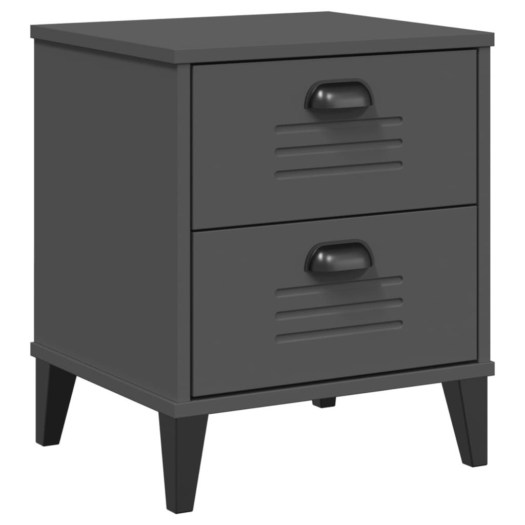 Bedside Cabinet VIKEN Anthracite Grey Engineered Wood