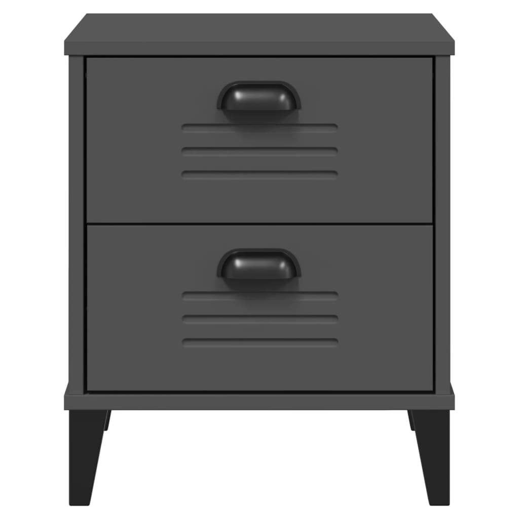 Bedside Cabinet VIKEN Anthracite Grey Engineered Wood