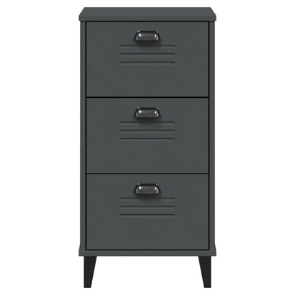 Bedside Cabinet VIKEN Anthracite Grey Engineered Wood