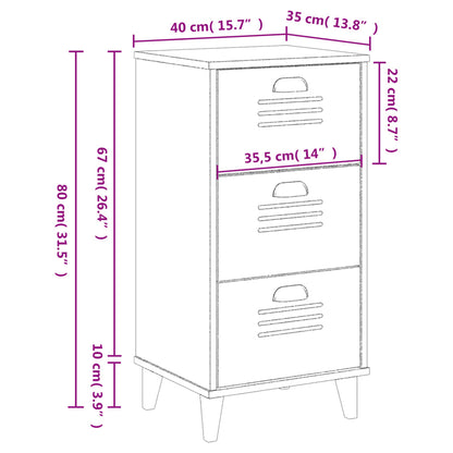 Bedside Cabinet VIKEN Anthracite Grey Engineered Wood