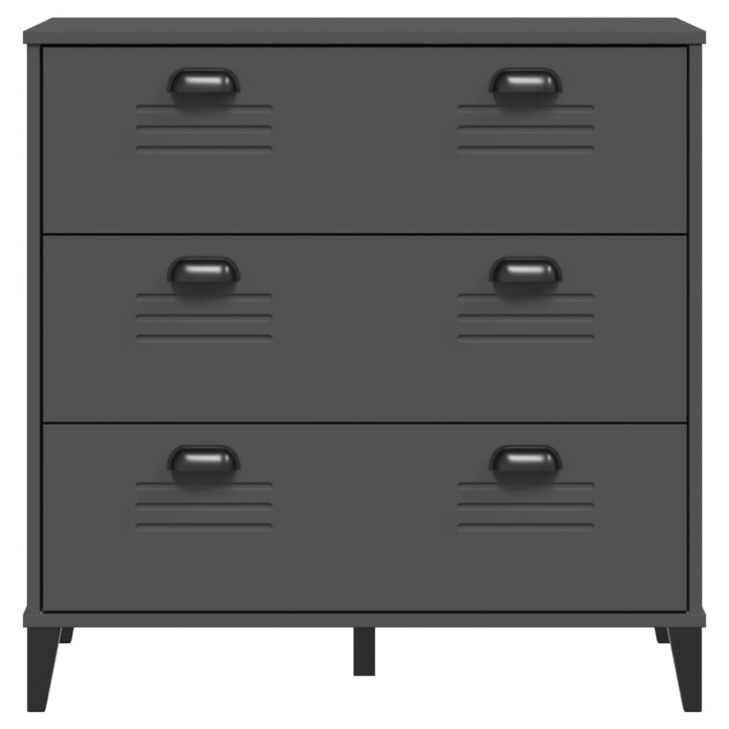 Drawer Cabinet VIKEN Anthracite Grey Engineered Wood