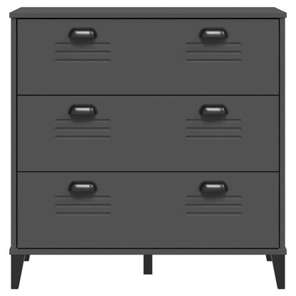 Drawer Cabinet VIKEN Anthracite Grey Engineered Wood