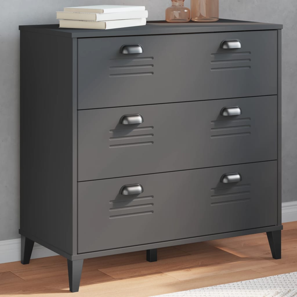 Drawer Cabinet VIKEN Anthracite Grey Engineered Wood