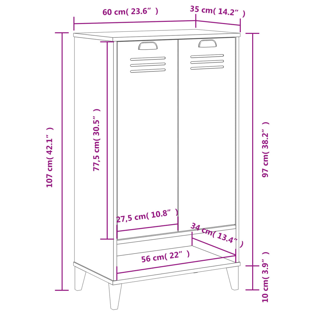 Shoe Cabinet VIKEN White Engineered Wood