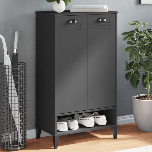 Shoe Cabinet VIKEN Anthracite Grey Engineered Wood