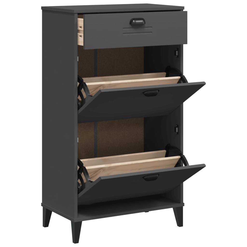 Shoe Cabinet VIKEN Anthracite Grey Engineered Wood