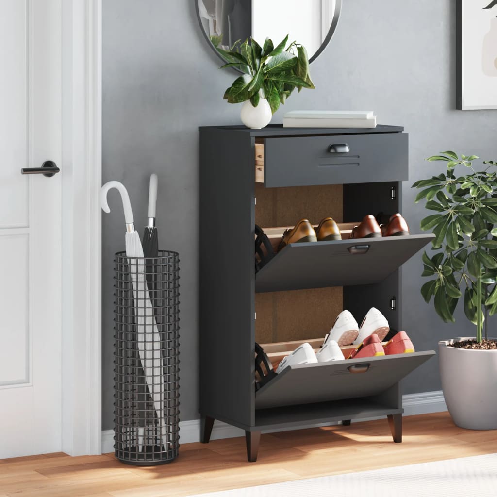 Shoe Cabinet VIKEN Anthracite Grey Engineered Wood