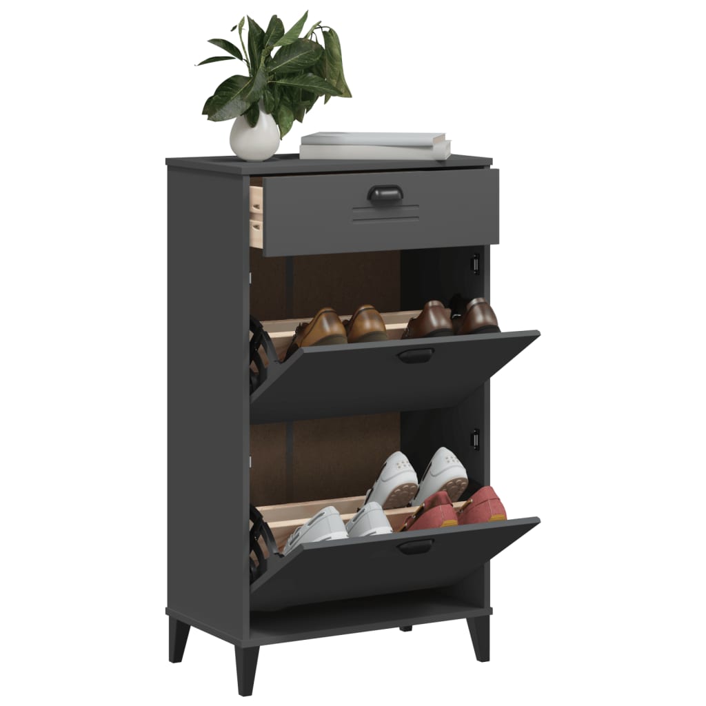 Shoe Cabinet VIKEN Anthracite Grey Engineered Wood