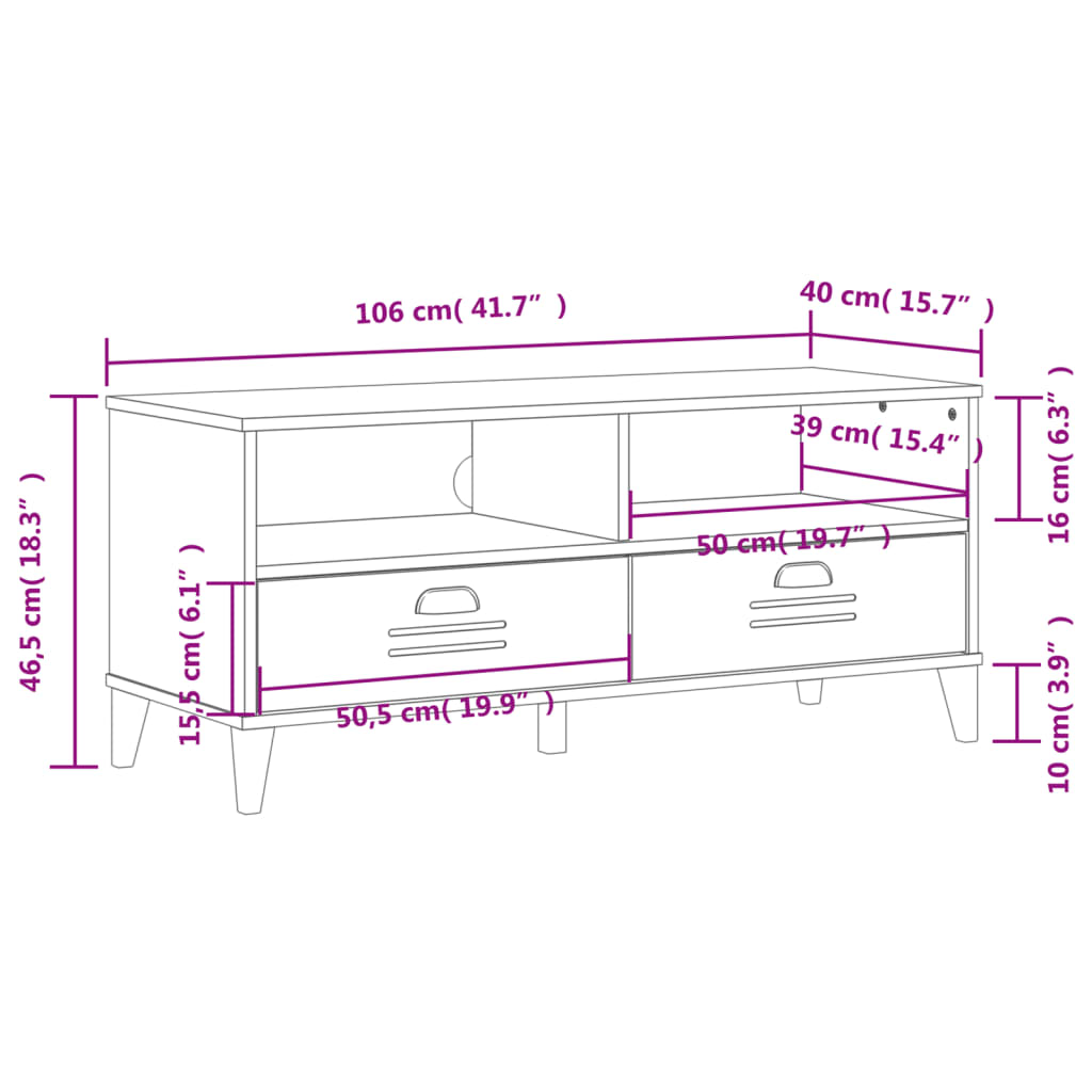 TV Cabinet VIKEN White Engineered Wood