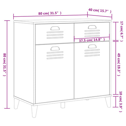 Sideboard VIKEN Anthracite Grey 80x40x80 cm Engineered Wood