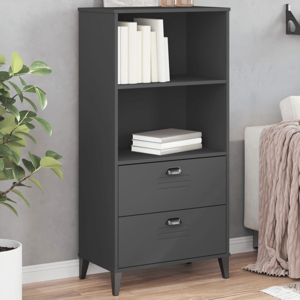 Bookcase VIKEN Anthracite Grey 60x35x123 cm Engineered Wood