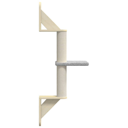 Wall-mounted Cat Tree with Scratching Post Light Grey 85.5 cm