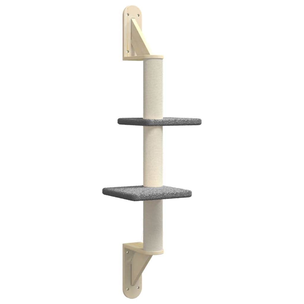 Wall-mounted Cat Tree with Scratching Post Dark Grey 108 cm