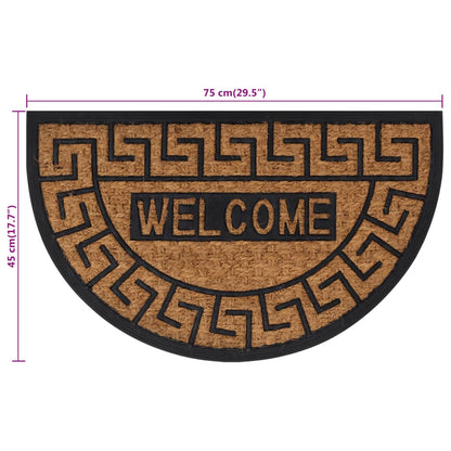 Door Mat Half Round 45x75 cm Rubber and Coir