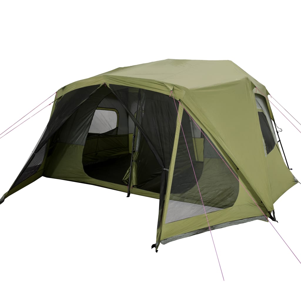 Family Tent 10-Person Green Quick Release Waterproof