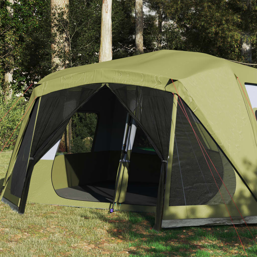 Family Tent 10-Person Green Quick Release Waterproof