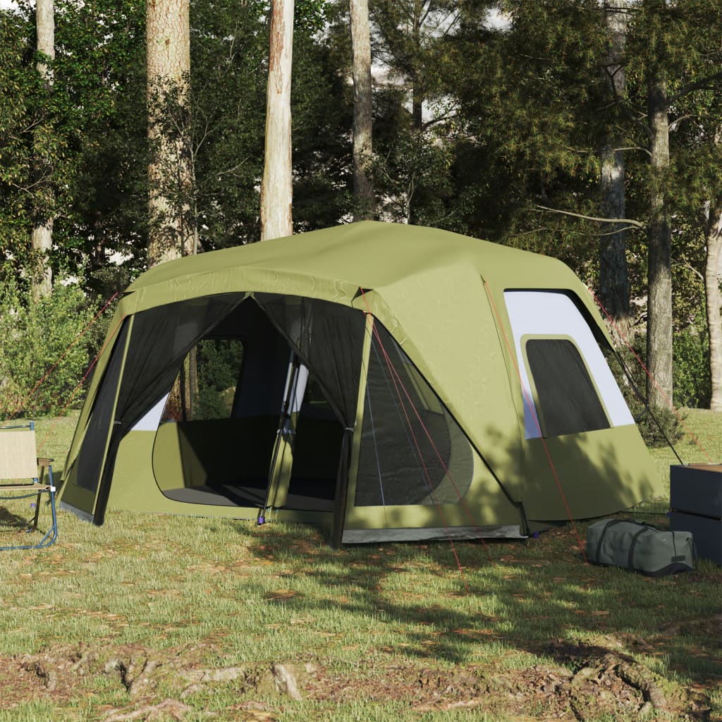 Family Tent 10-Person Green Quick Release Waterproof