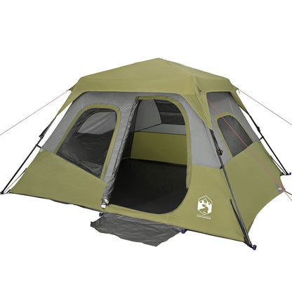 Camping Tent 6 Persons Green 344x282x192 cm