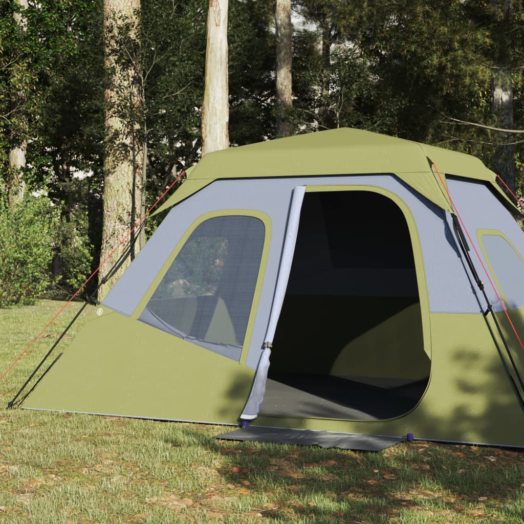 Camping Tent 6 Persons Green 344x282x192 cm