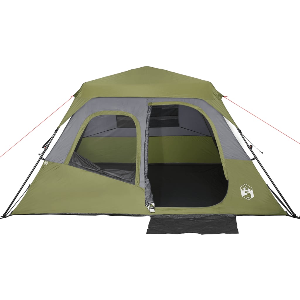 Family Tent 6-Person Green Quick Release Waterproof