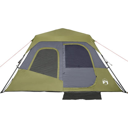 Family Tent 6-Person Green Quick Release Waterproof