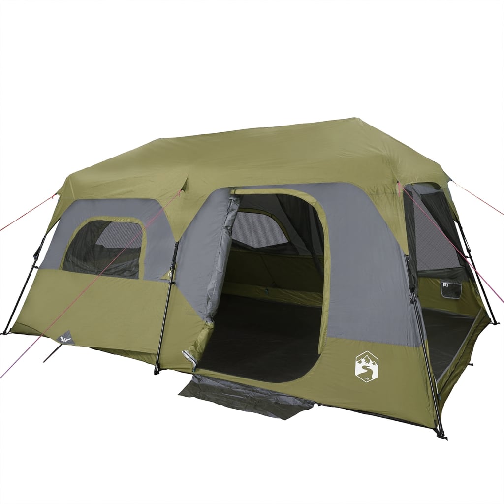 Family Tent 9-Person Green Quick Release Waterproof