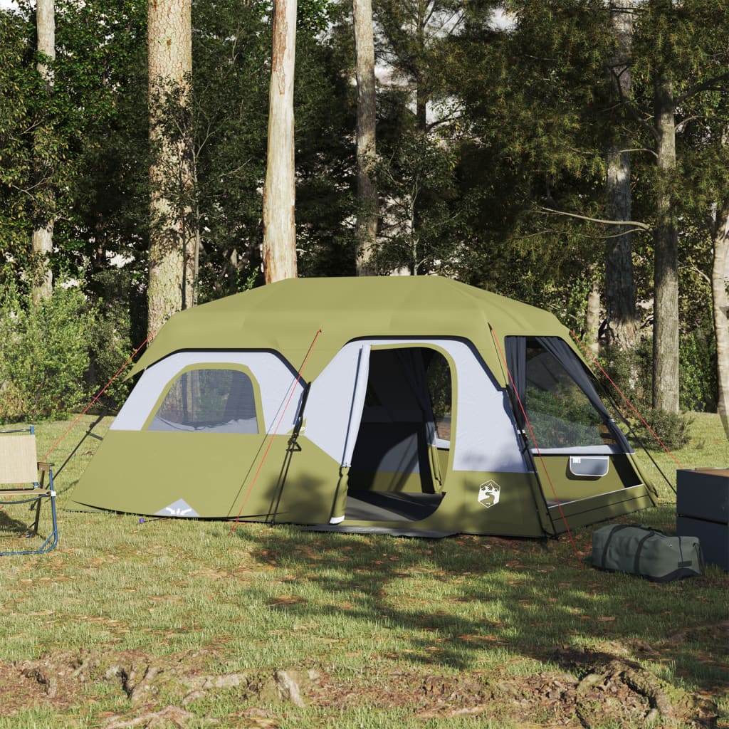 Family Tent 9-Person Green Quick Release Waterproof