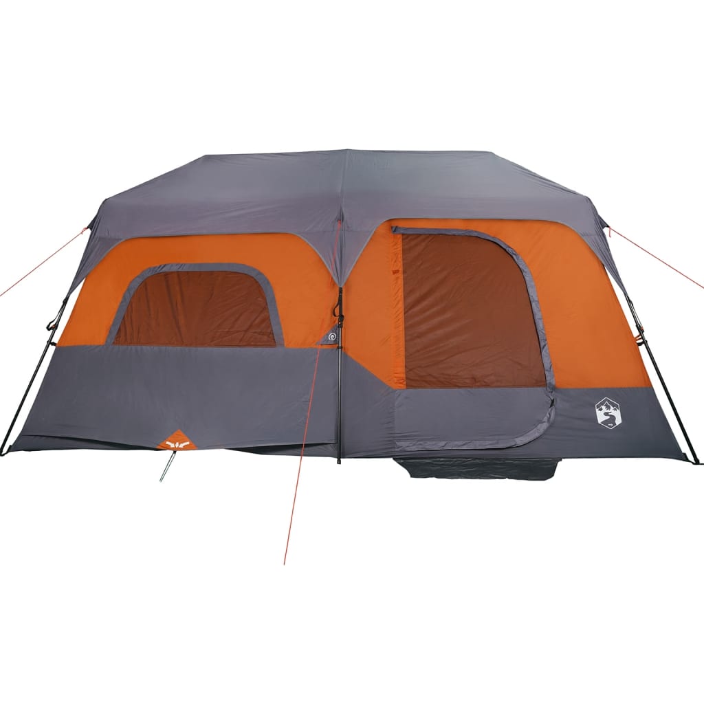 Family Tent 9-Person Grey and Orange Quick Release Waterproof