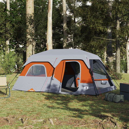 Family Tent 9-Person Grey and Orange Quick Release Waterproof