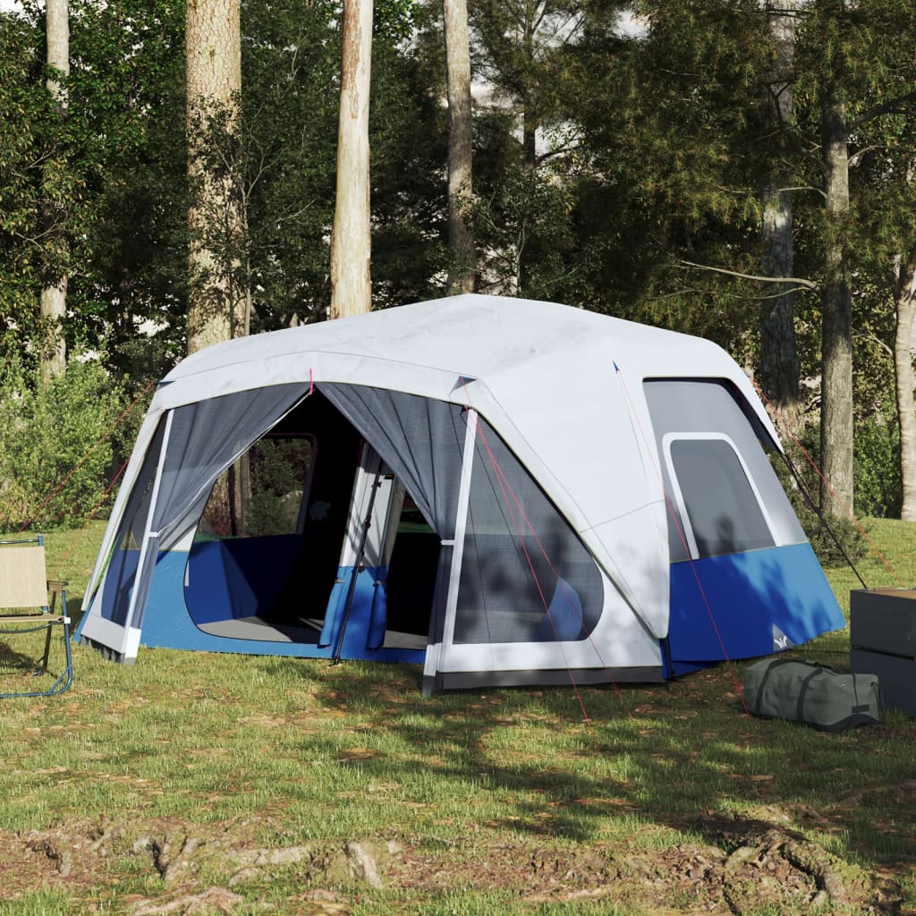 Family Tent with LED 10-Person Light Blue Quick Release