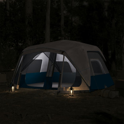 Family Tent with LED 10-Person Light Green Quick Release