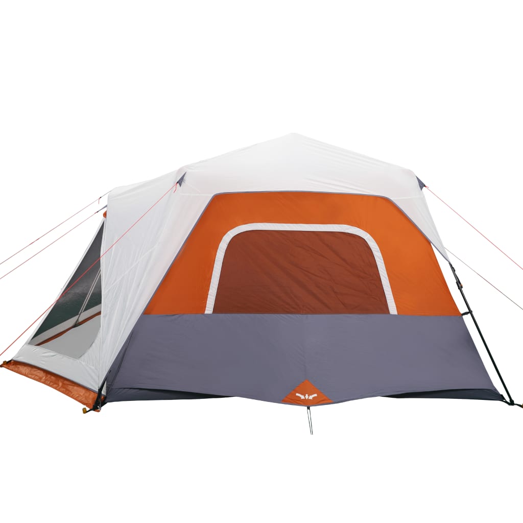 Family Tent with LED 10-Person Light Grey and Orange Quick Release