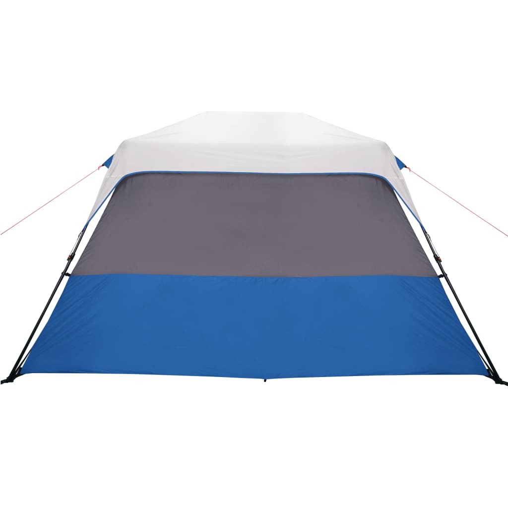 Family Tent with LED 6-Person Light Blue Quick Release