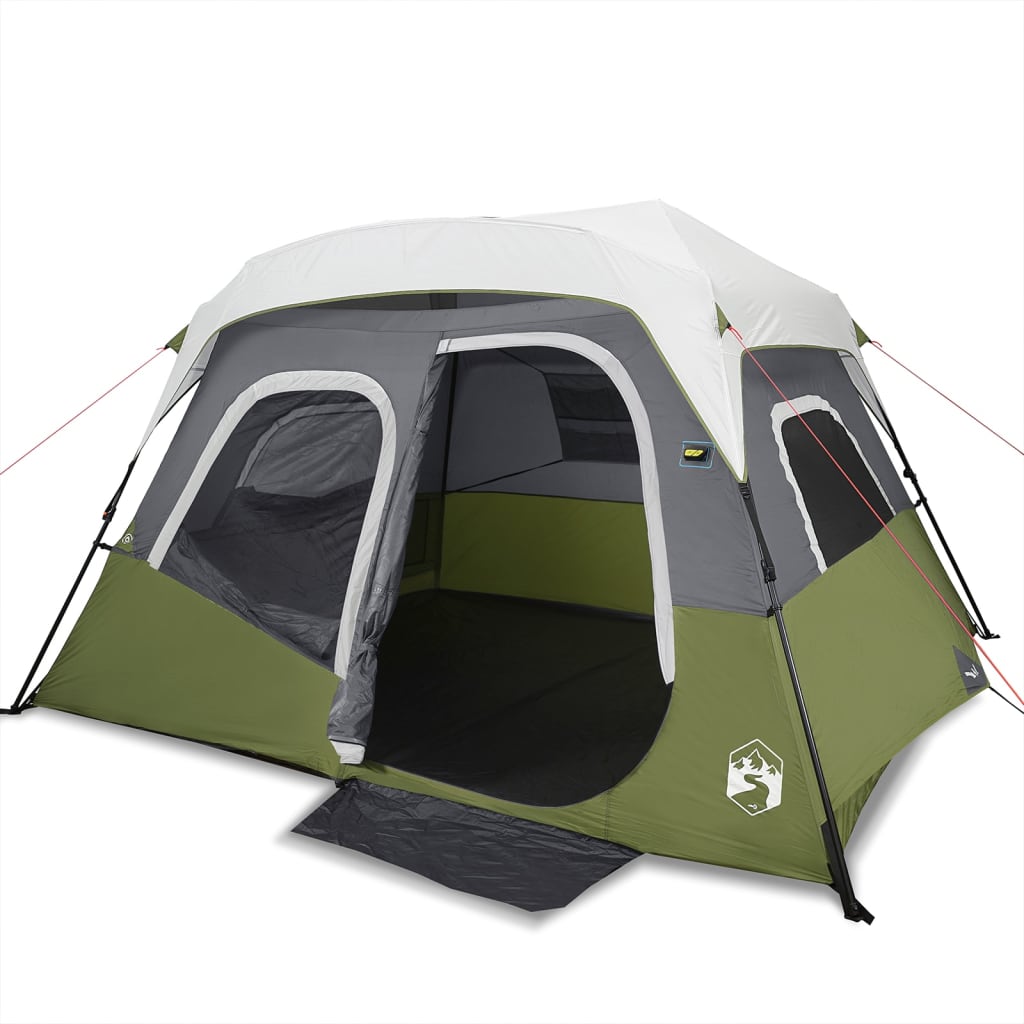 Family Tent with LED 6-Person Light Green Quick Release