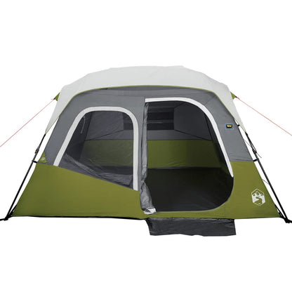 Family Tent with LED 6-Person Light Green Quick Release