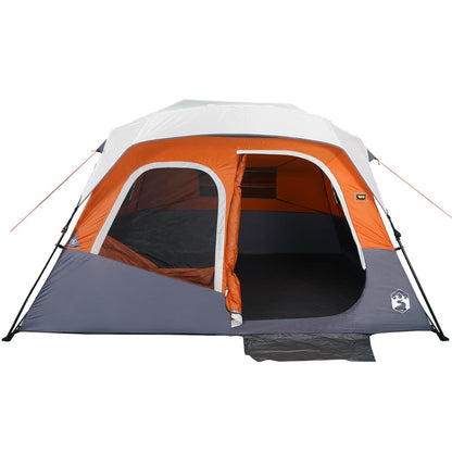 Family Tent with LED 6-Person Light Grey and Orange Quick Release