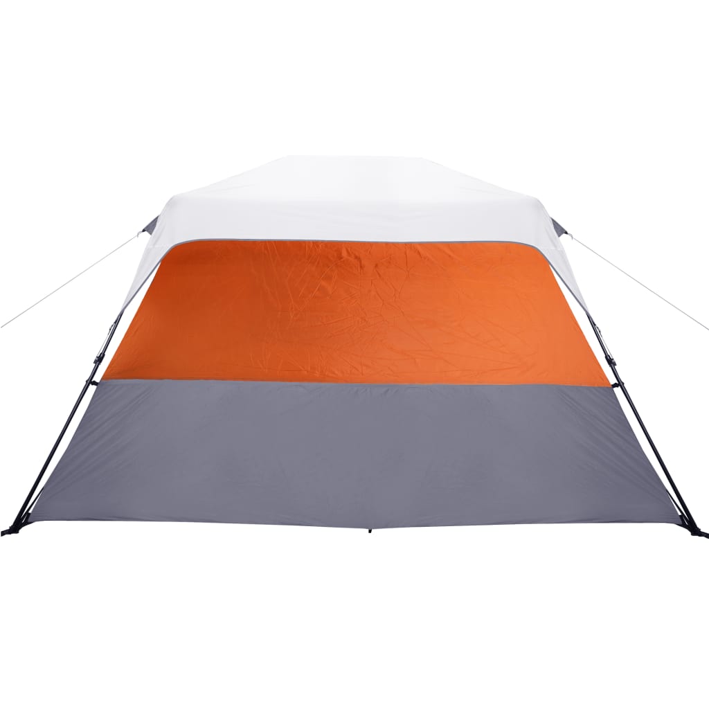 Family Tent with LED 6-Person Light Grey and Orange Quick Release