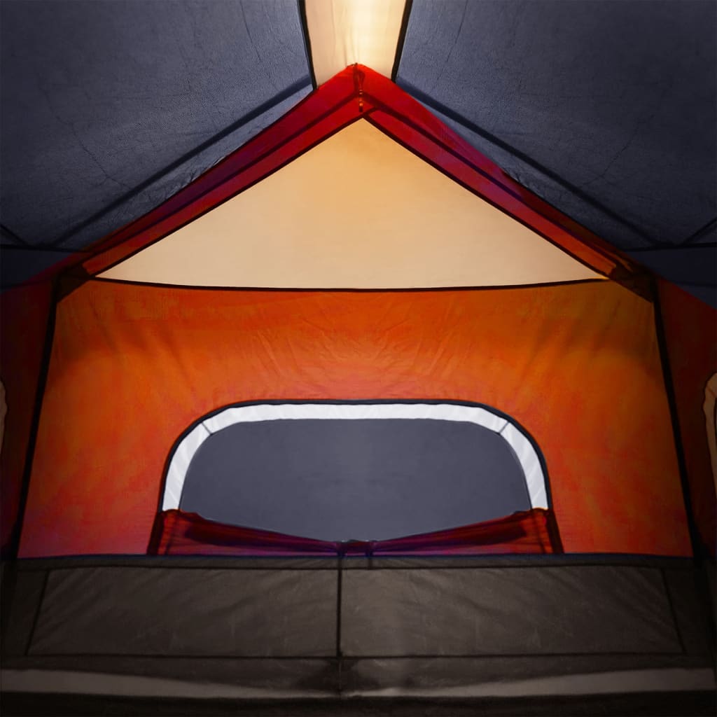 Family Tent with LED 6-Person Light Grey and Orange Quick Release