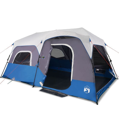 Family Tent with LED 9-Person Light Blue Quick Release