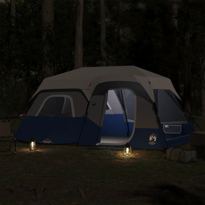 Family Tent with LED 9-Person Light Blue Quick Release