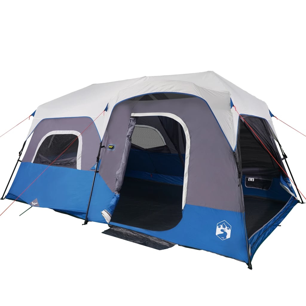 Family Tent with LED 9-Person Light Blue Quick Release