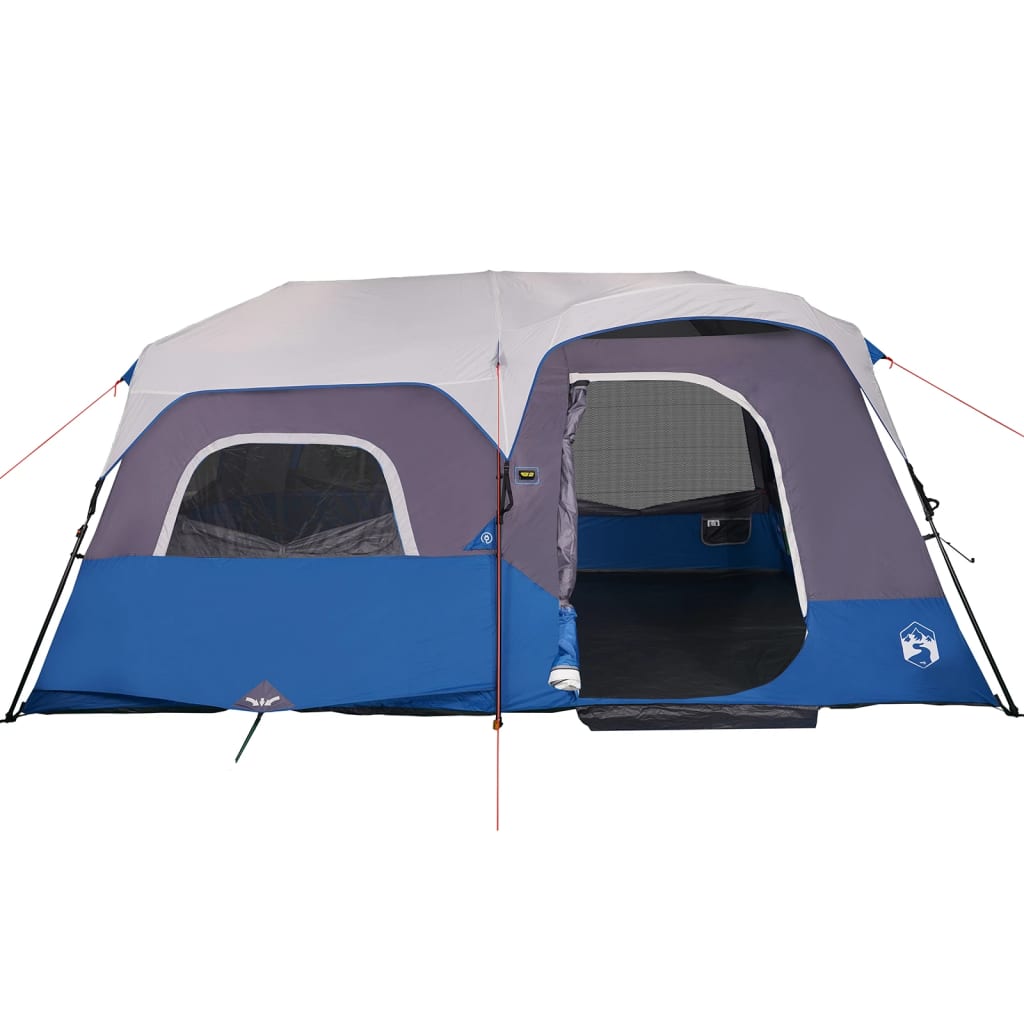 Family Tent with LED 9-Person Light Blue Quick Release