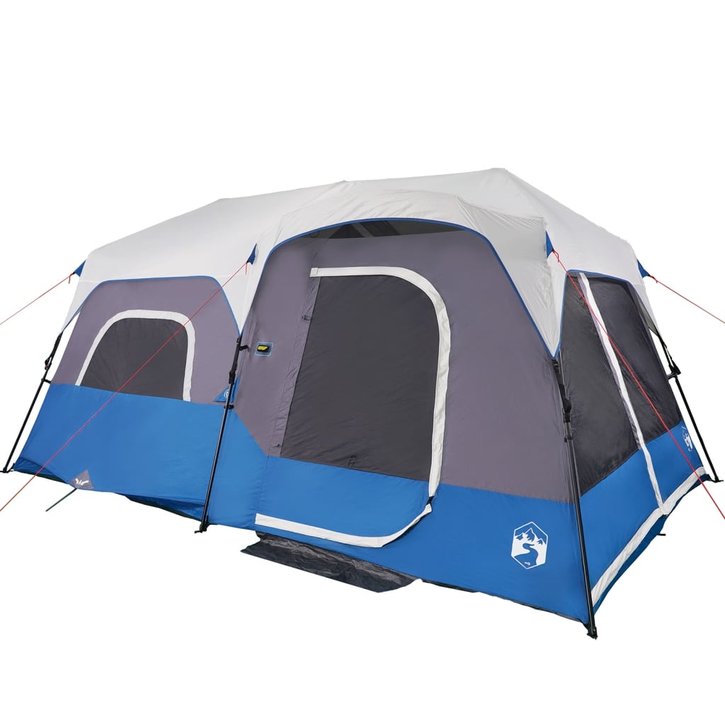 Family Tent with LED 9-Person Light Blue Quick Release