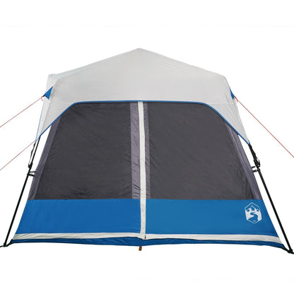 Family Tent with LED 9-Person Light Blue Quick Release