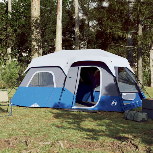 Family Tent with LED 9-Person Light Blue Quick Release